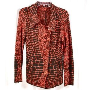 Like new NIC & ZOE knitted black & red cardigan